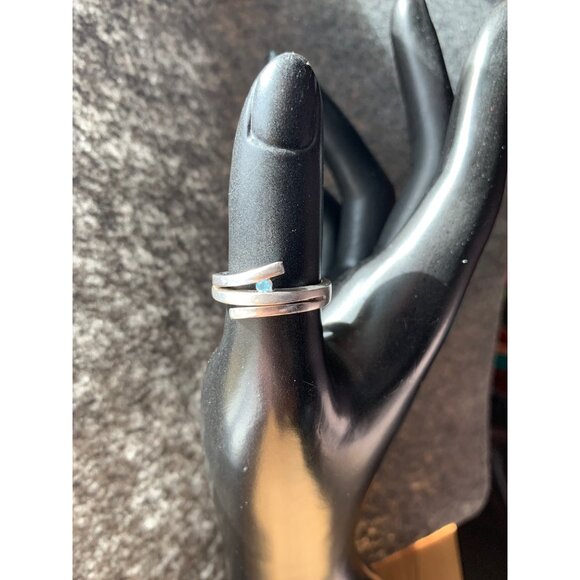 Blue Topaz in Sterling Silver 925 Marked Ring Size 6.5 - Picture 2 of 10